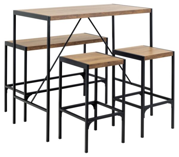 Baarilaua komplekt BAHAMAS 120x60x105 cm, looduslik tamm