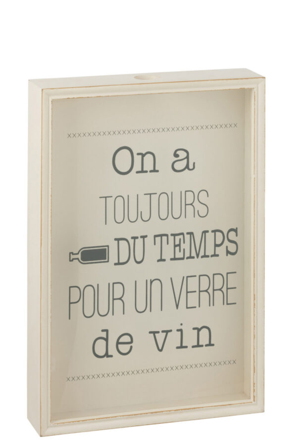 Raam CORK VERRE DE VIN 35x8x50cm, valge