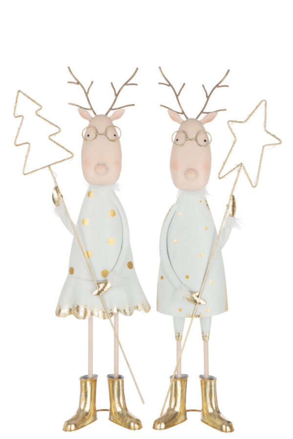 Jõulukaunistus PÕDER LED tuli koos tähega 2-osaline komplekt, kuldne/valge