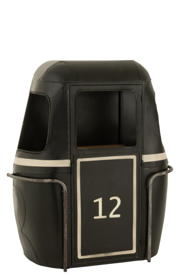 Baarikapp WAGON, must/valge