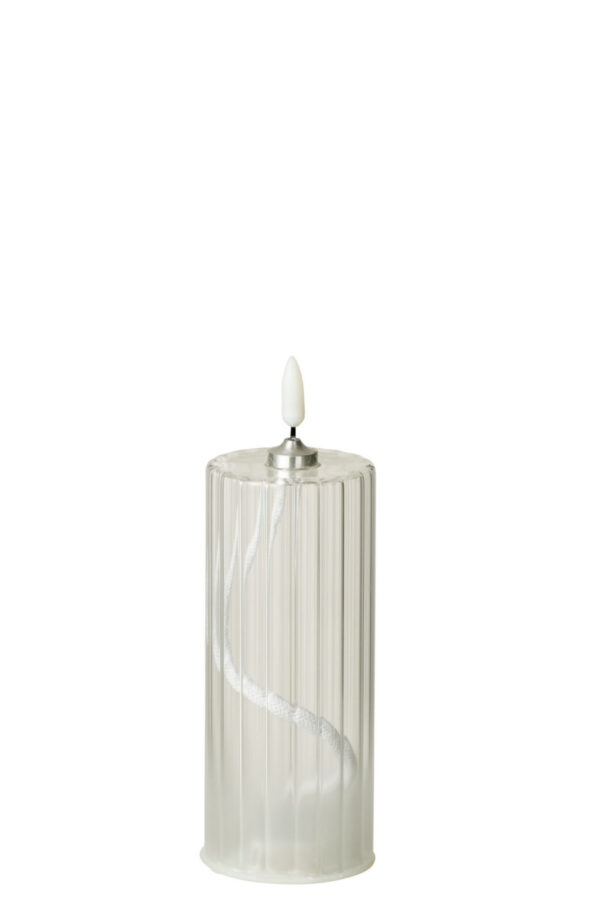 LED küünal STRIPES keskmine, läbipaistev