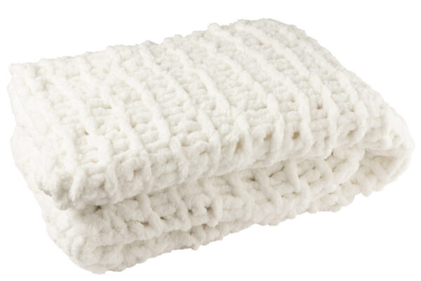 Päevatekk KNITTED 170x130 cm, valge