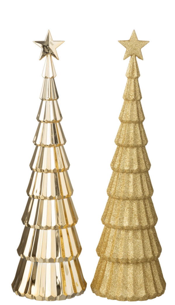 Dekoratsioon PUU JA TÄHT 2-osaline komplekt, kuldne