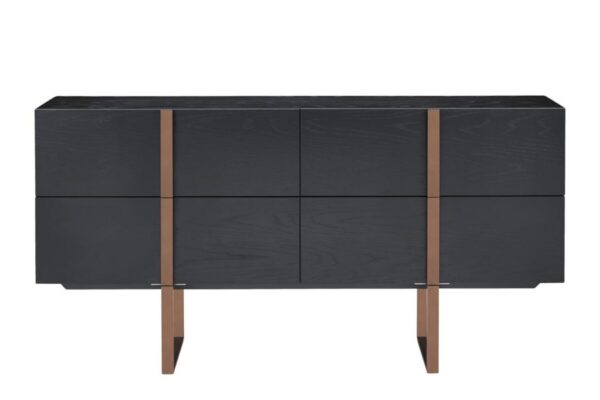 Puhvetikapp HUDSON, must/kuldne