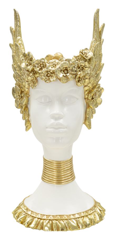 Dekoratiivne kuju ATHENA 17,5x17x38 cm, kuldne/valge