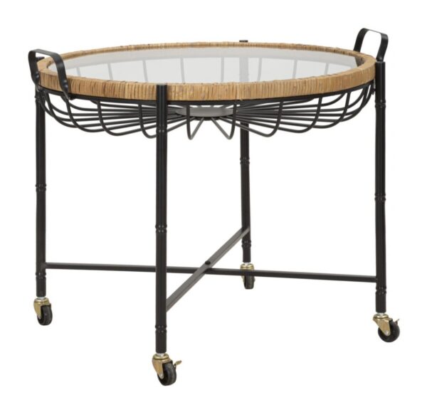 Diivanilaud CEBU ümmargune 70,5x65x57 cm, pruun