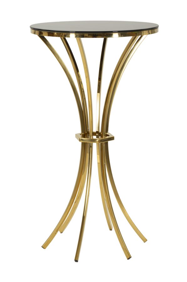 Baarilaud SHANTY ümar Ø 60 x 108 cm, kuldne/must