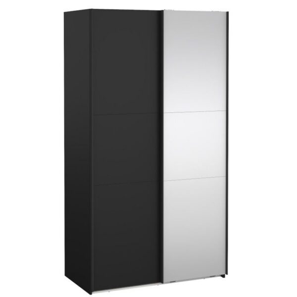 Riidekapp COMO 2-ukse lükandusega + peegel, must
