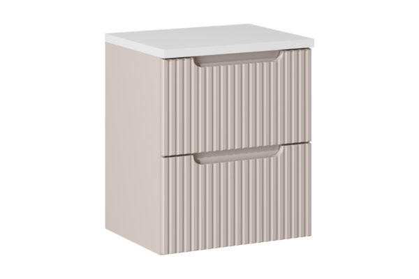 Mööblikomplekt NOVA CASHMERE 50 cm lauaplaadiga, mattvalge ja matt kašmiir