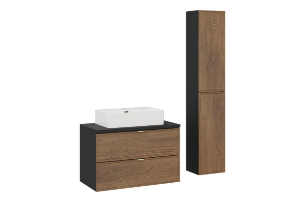 Komplekt TALIA 80 cm + TRUST valamu + poolkolonnid, matt must