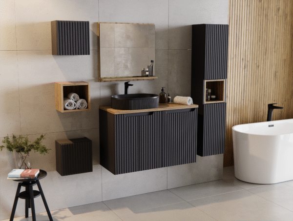 Kraanikauss BEYOND 5 tööpinnale paigaldatav 48x32,5 cm, matt must