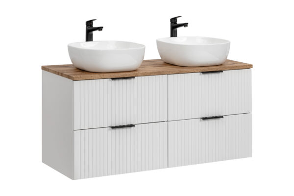 Mööblikomplekt ADEL WHITE 120 cm + SMILE 2tk, mattvalge, Wotani tamm