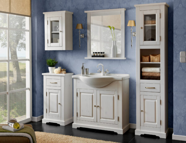 Kõrge kapp ROMANTILINE 2 ust + 1 sahtel, valge