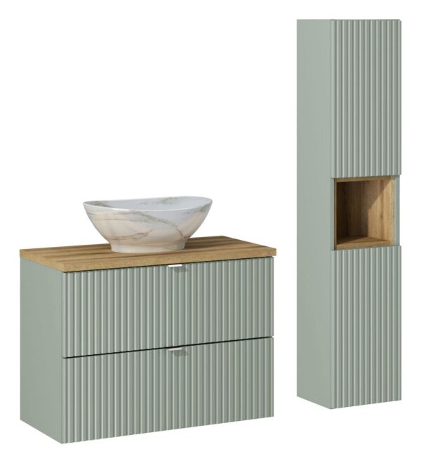 Komplekt LINE REED GREEN 80 cm kõrge kapiga, pilliroo roheline