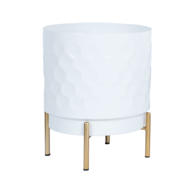 Lillepotiümbris DEIA D21xH26cm, valge/kuld