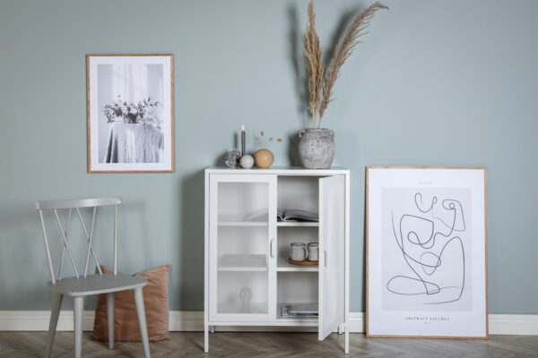 Hoiukapp MISHA madal võrgusilmustega uste ja jalgadega, valge