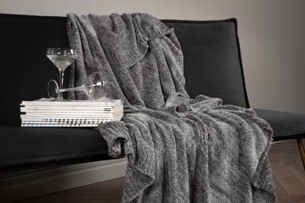 Pläd ALLY 170x130cm, tumehall