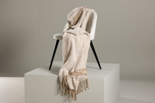 Pläd TOBY 170x130cm, beež/valge