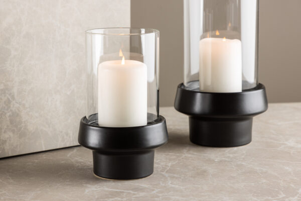 Davida Latern - Must/Kergeklaas - 13*K20cm