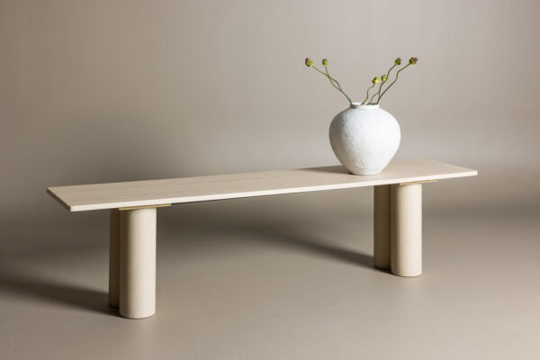 Söögipink OLIVIA 180x40x45 cm, valgevesi