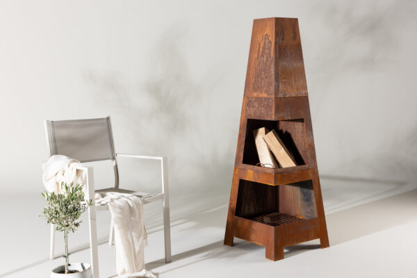 Välikamin BASTIAN 50x50x150cm, roostes oranž