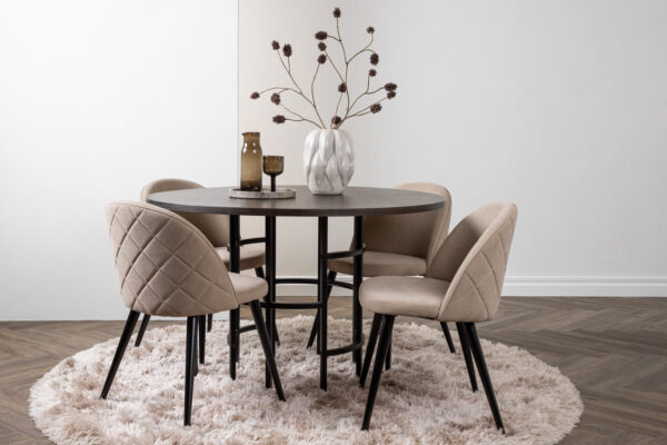 Söögitoa komplekt COPENHAGEN 4 tooliga, pruun/beež