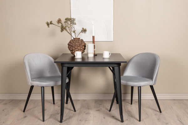 Söögikomplekt TEMPE 2-kohaline, must/hall