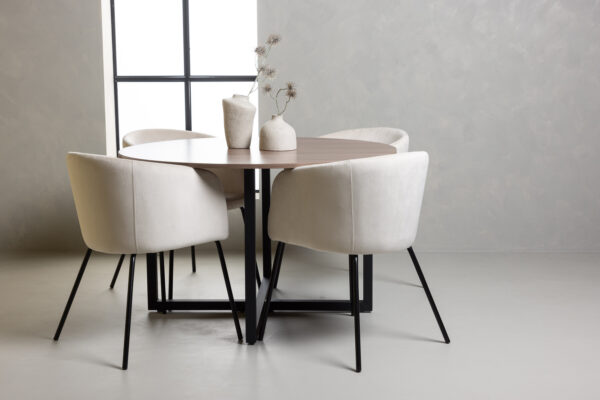 Söögilaua komplekt DURANGO&BERIT 4 tooliga, pähkel/beež