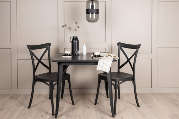 Söögikomplekt TEMPE 2-kohaline, must