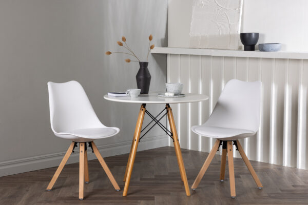 Söögilaudade komplekt DANBURI koos toolidega ZENO 2-kohaline, valge