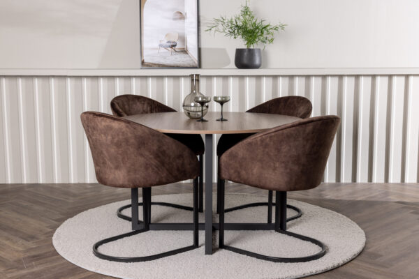 Söögitoa komplekt DURANGO&EVENING 120cm, pähkel/pruun