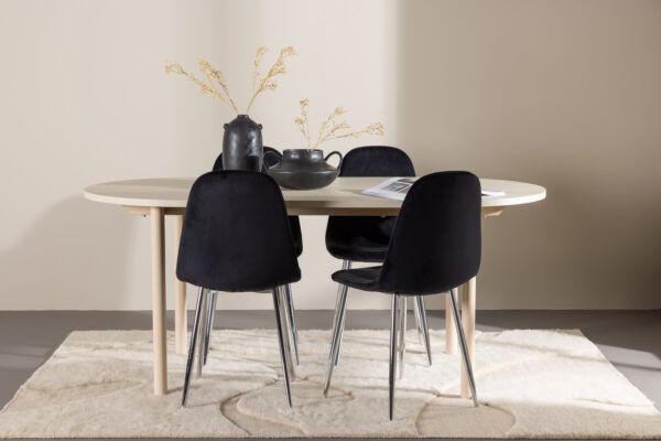 Söögilaua komplekt ANDY lauaga ja POLAR toolidega 180x90 cm