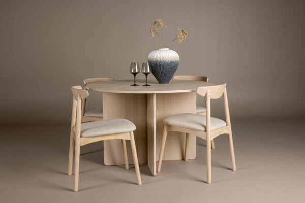 Söögilaua komplekt TYRESÖ lauaga VEN toolidega ø120 cm, valge